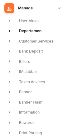 Daftar submenu Manage